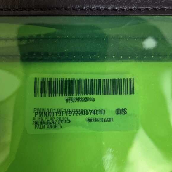 RARE Palm Angels Alien Flap Pouch Green Black 11x8 in MSRP $510 - Picture 5 of 11